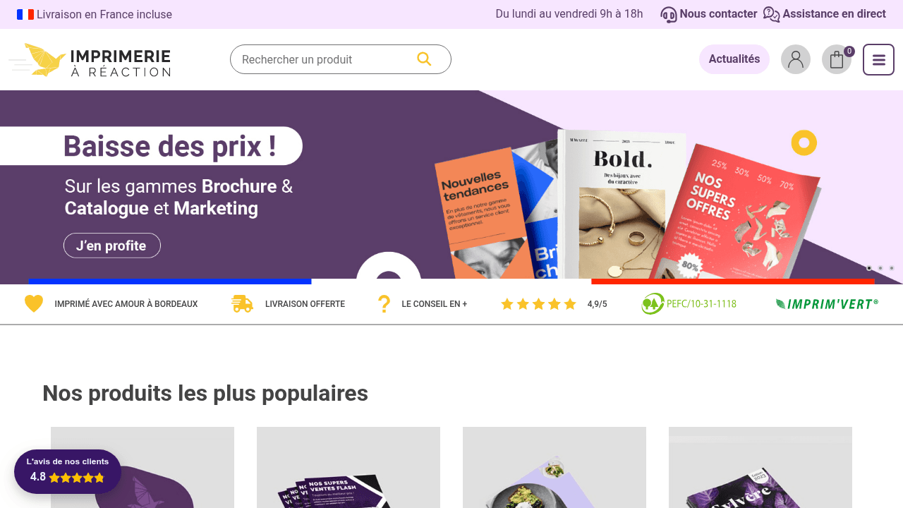 Imprimerie à Réaction