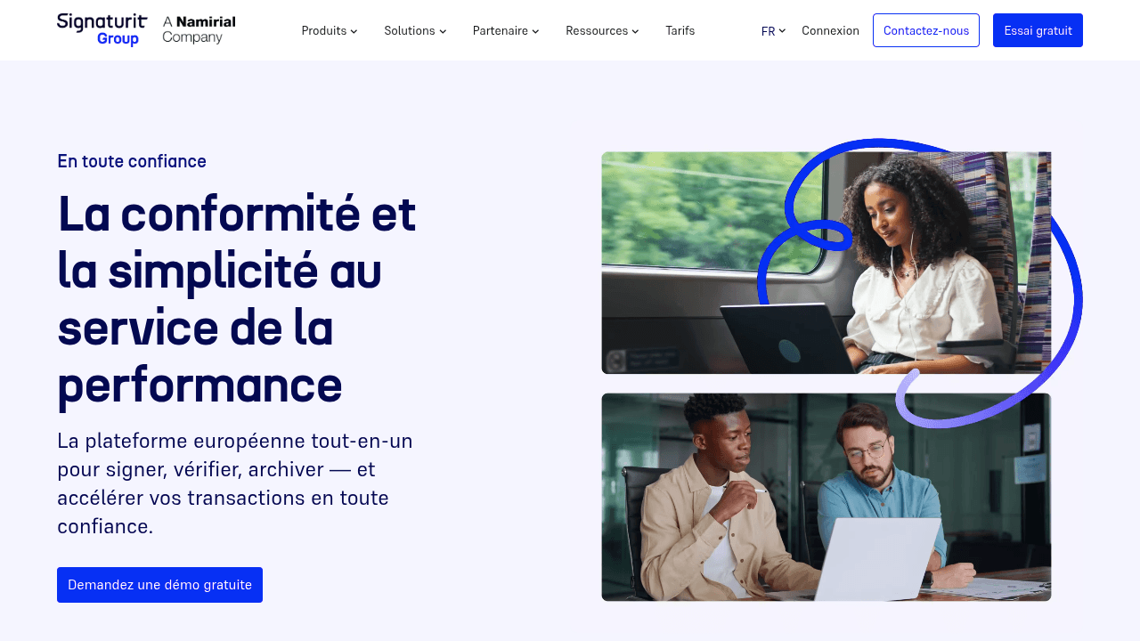 Capture d'écran Signaturit - solution signature électronique