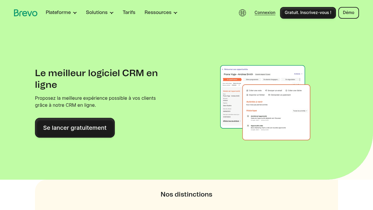Capture d'écran de Brevo CRM