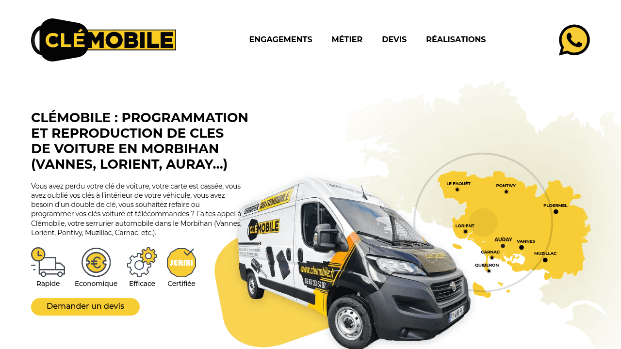 Application métier Clémobile serrurier automobile