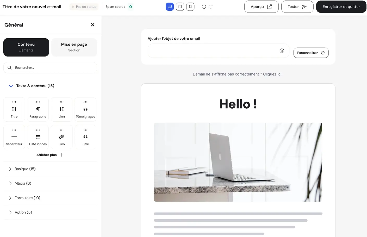LearnyMail - éditeur email