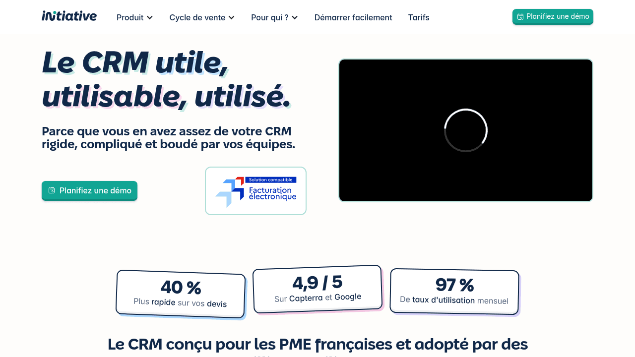 Capture d'écran d'Initiative CRM
