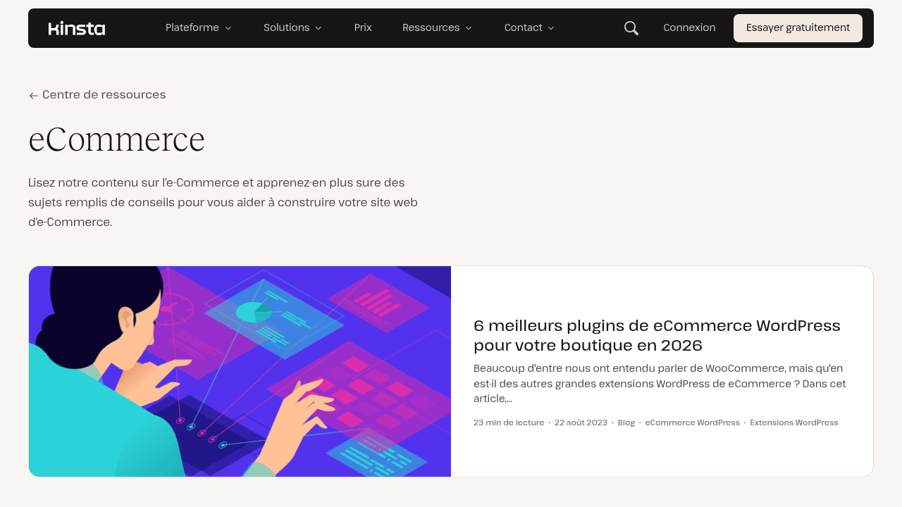 Kinsta hébergement e-commerce