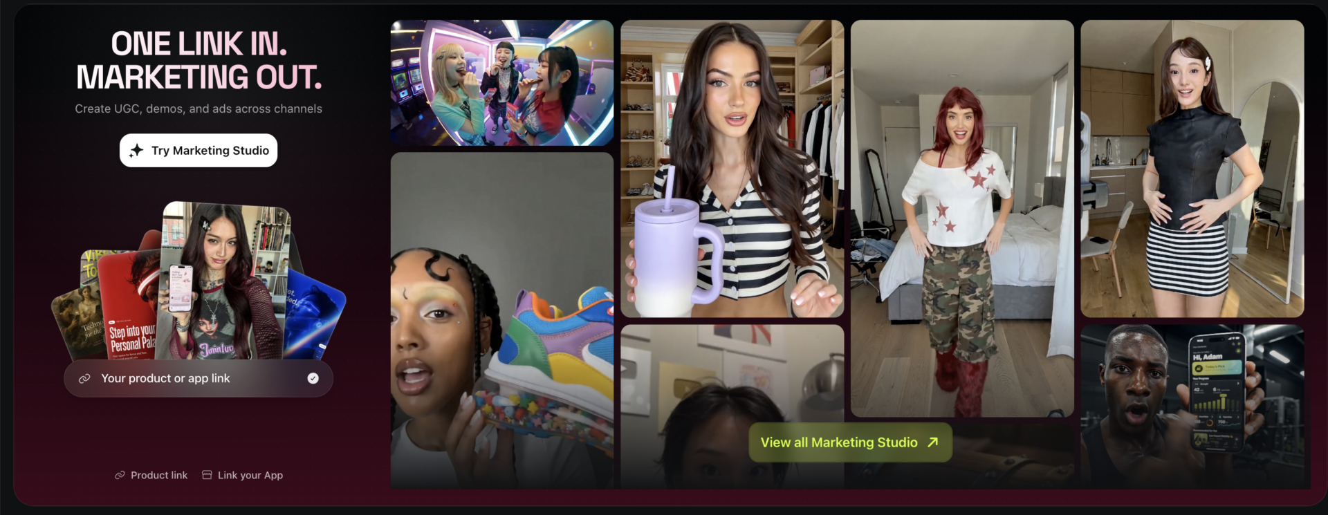 Higgsfield Marketing Studio - URL to video pipeline