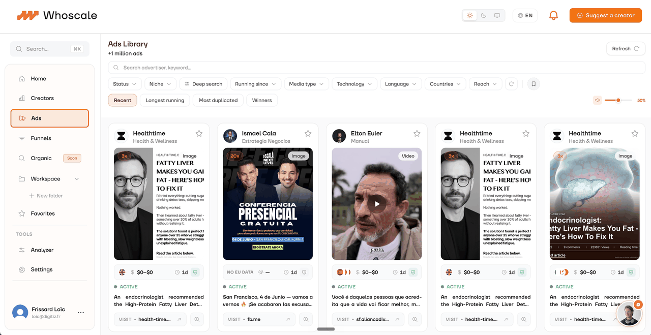 Whoscale Ads Library