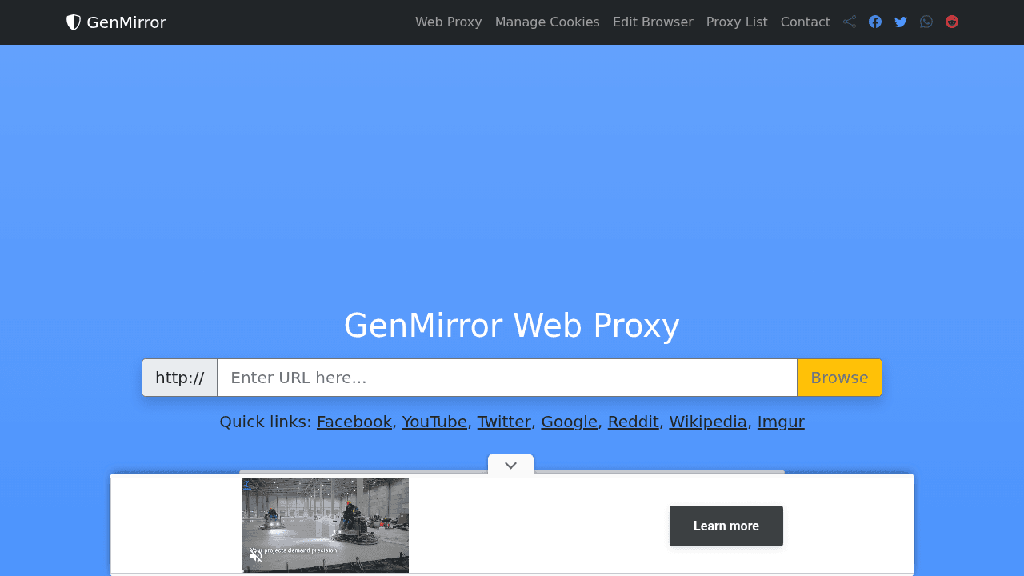 Genmirror - proxy web gratuit