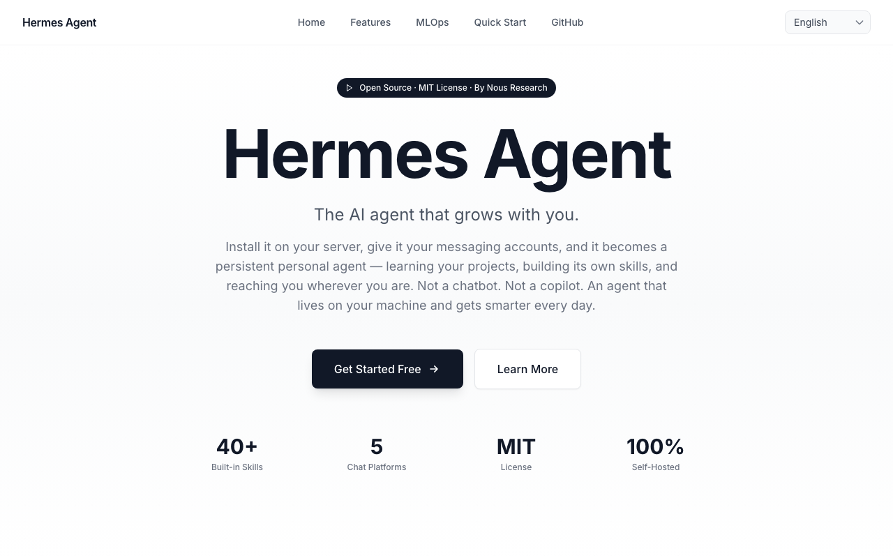 Site et documentation officiels de Hermes Agent par Nous Research