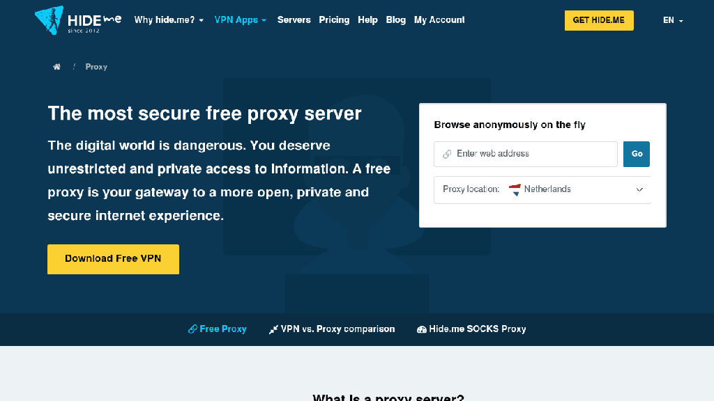 Hide.me - proxy web gratuit