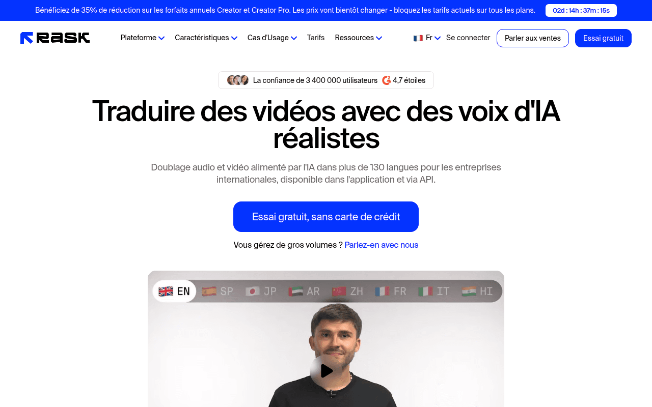 Capture d'écran de Rask AI