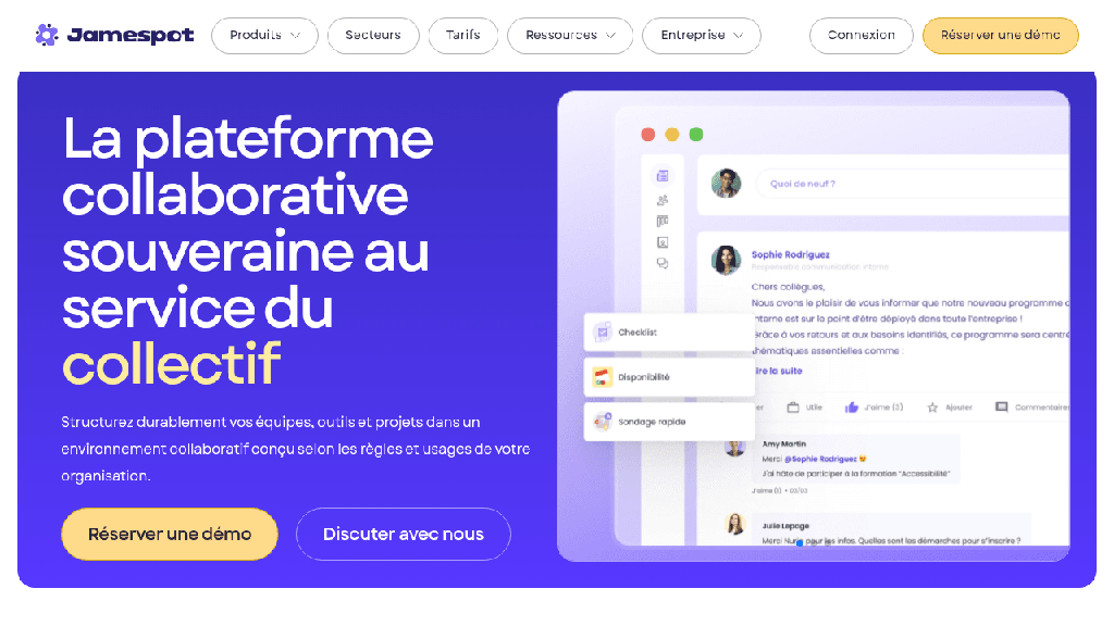 Jamespot - reseau social d'entreprise