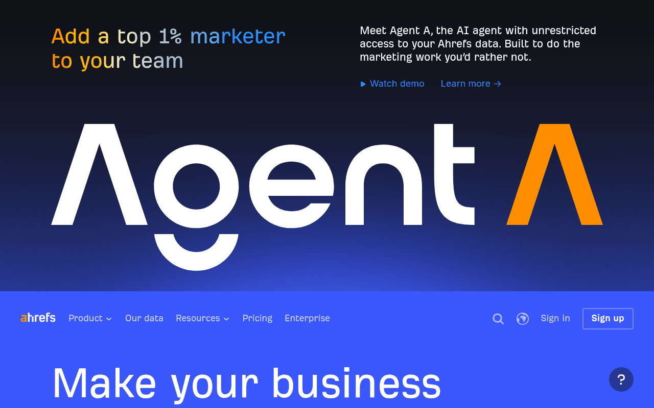 Capture d'écran de Ahrefs