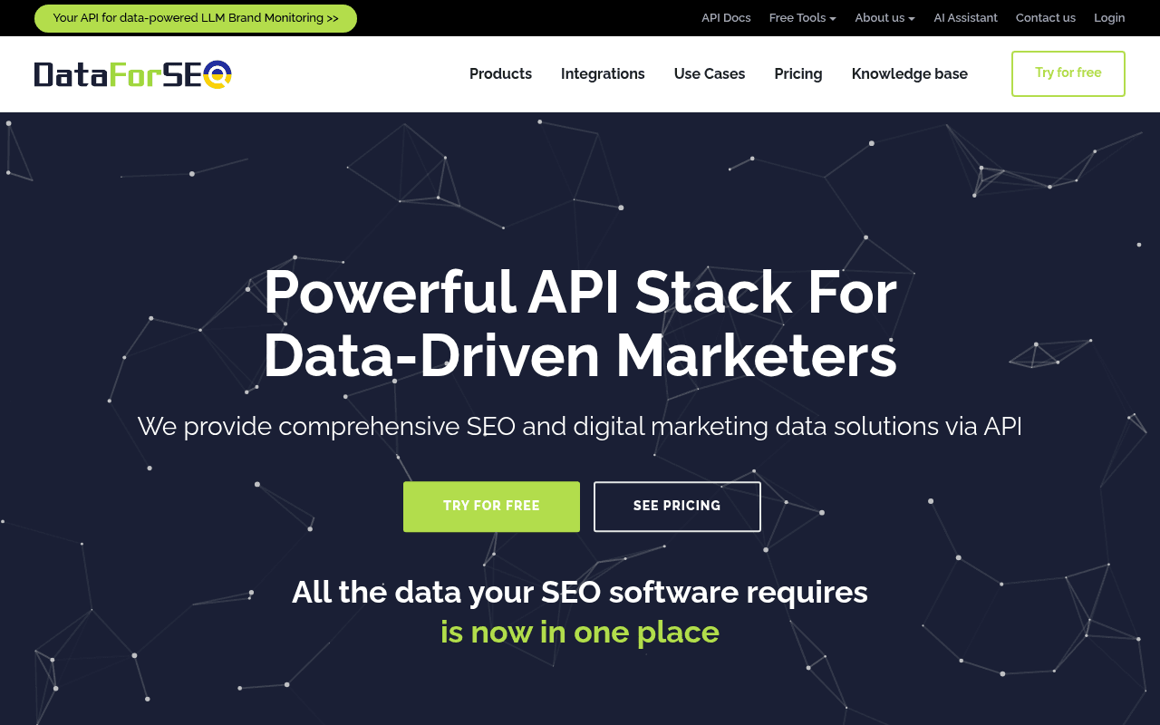 Capture d'écran de DataForSEO