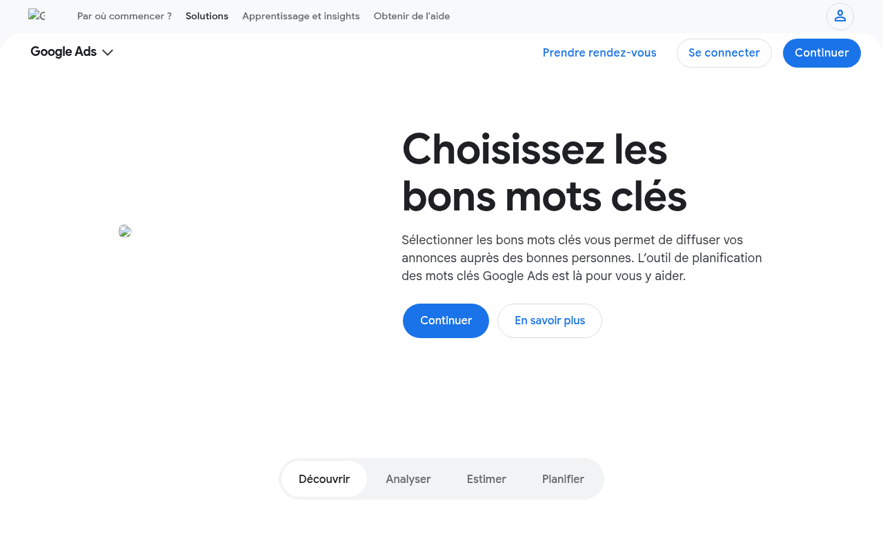 Capture d'écran de Google Keyword Planner