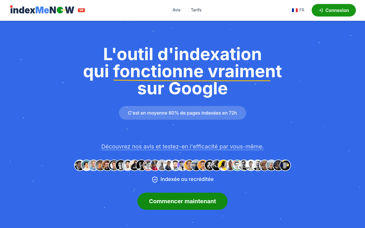 Capture d'écran de IndexMeNow