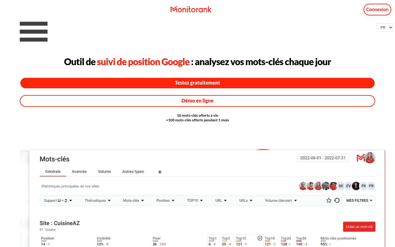 Capture d'écran de Monitorank