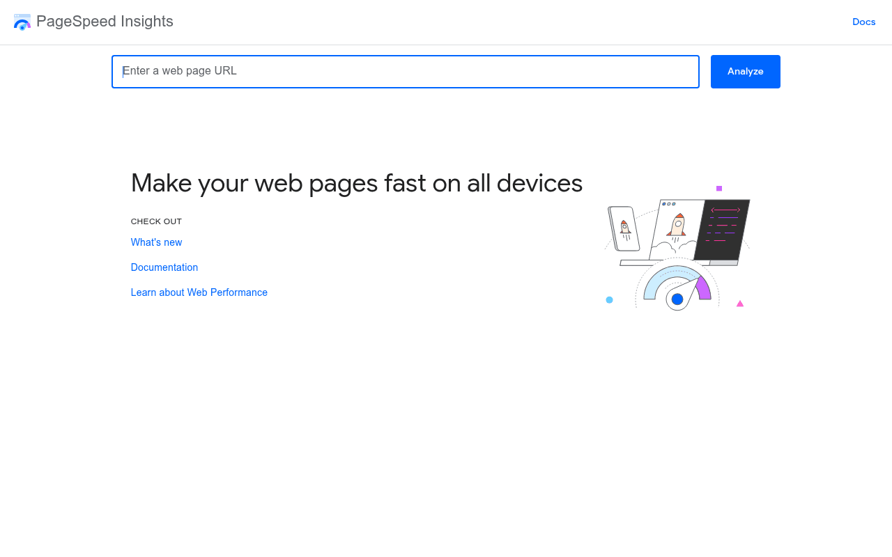 Capture d'écran de PageSpeed Insights