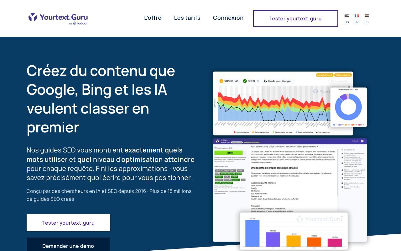Capture d'écran de YourText.guru