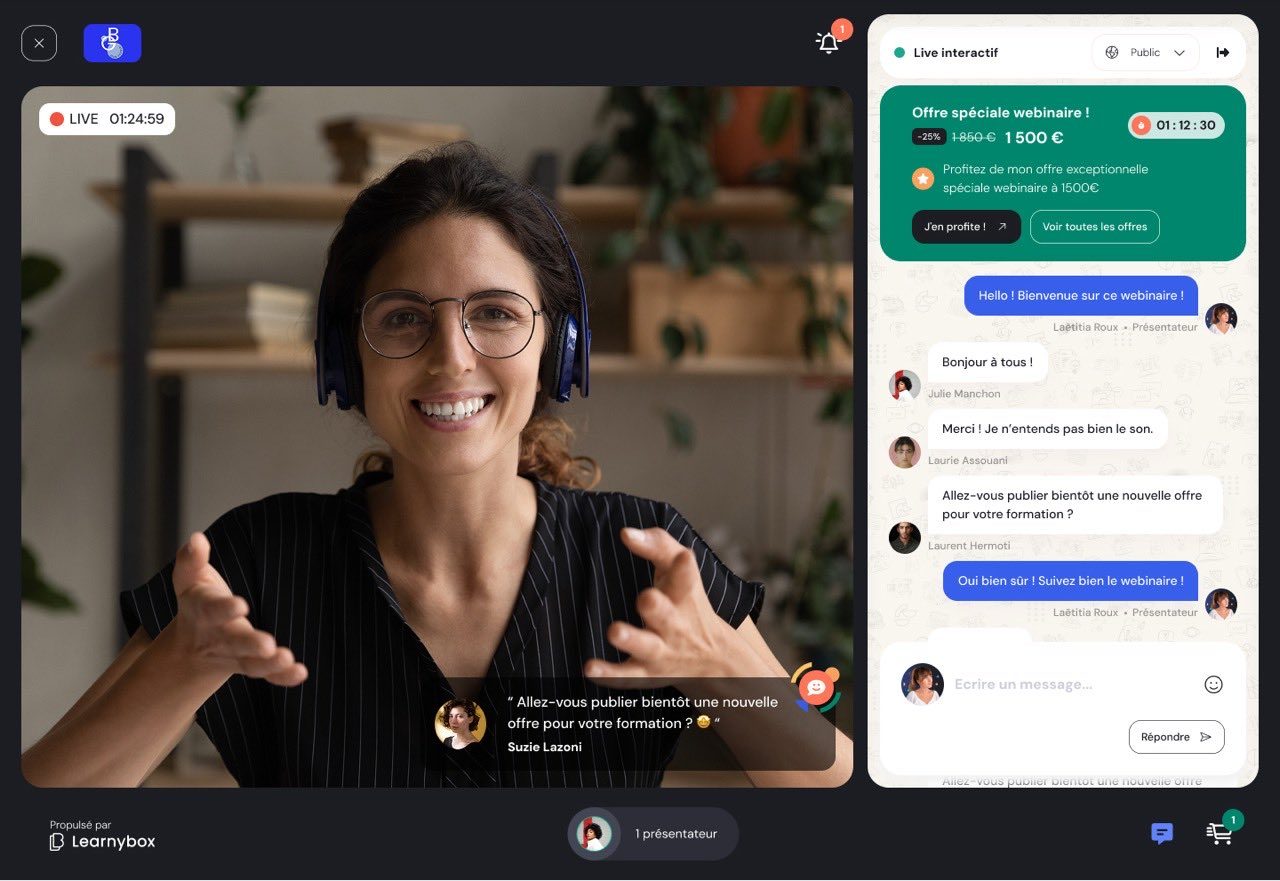 Webinaire live LearnyBox avec offre intégrée
