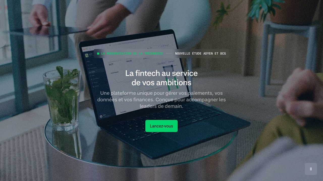 Page d'accueil de Adyen