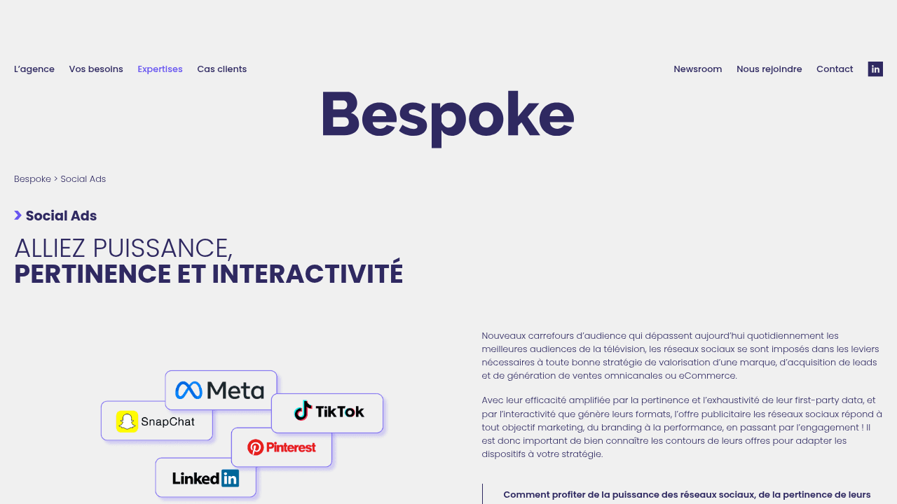 Bespoke - Agence Social Ads