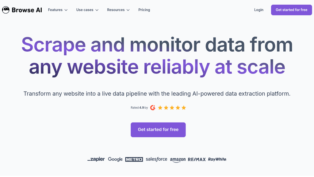 Browse AI web scraper