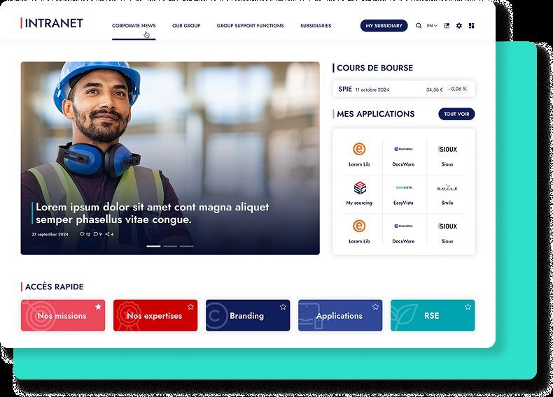 Example of a corporate intranet: MySPIE from SPIE