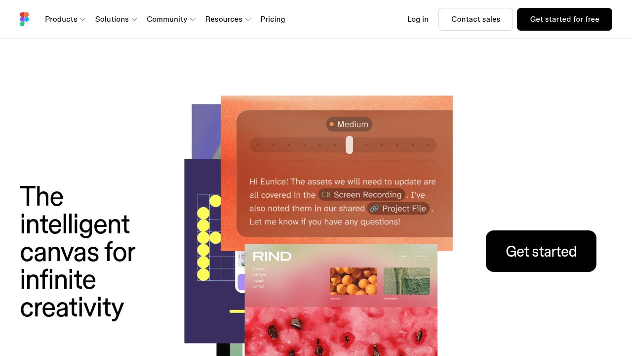 Page d'accueil du site Figma