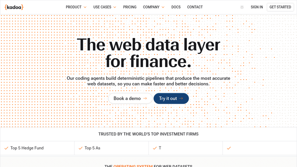Kadoa web scraper