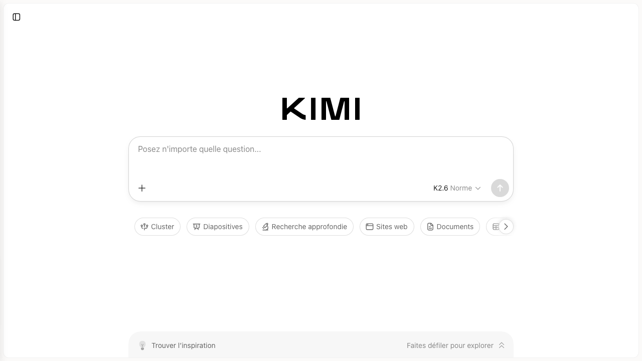 Capture d'écran de Kimi K3 de Moonshot AI