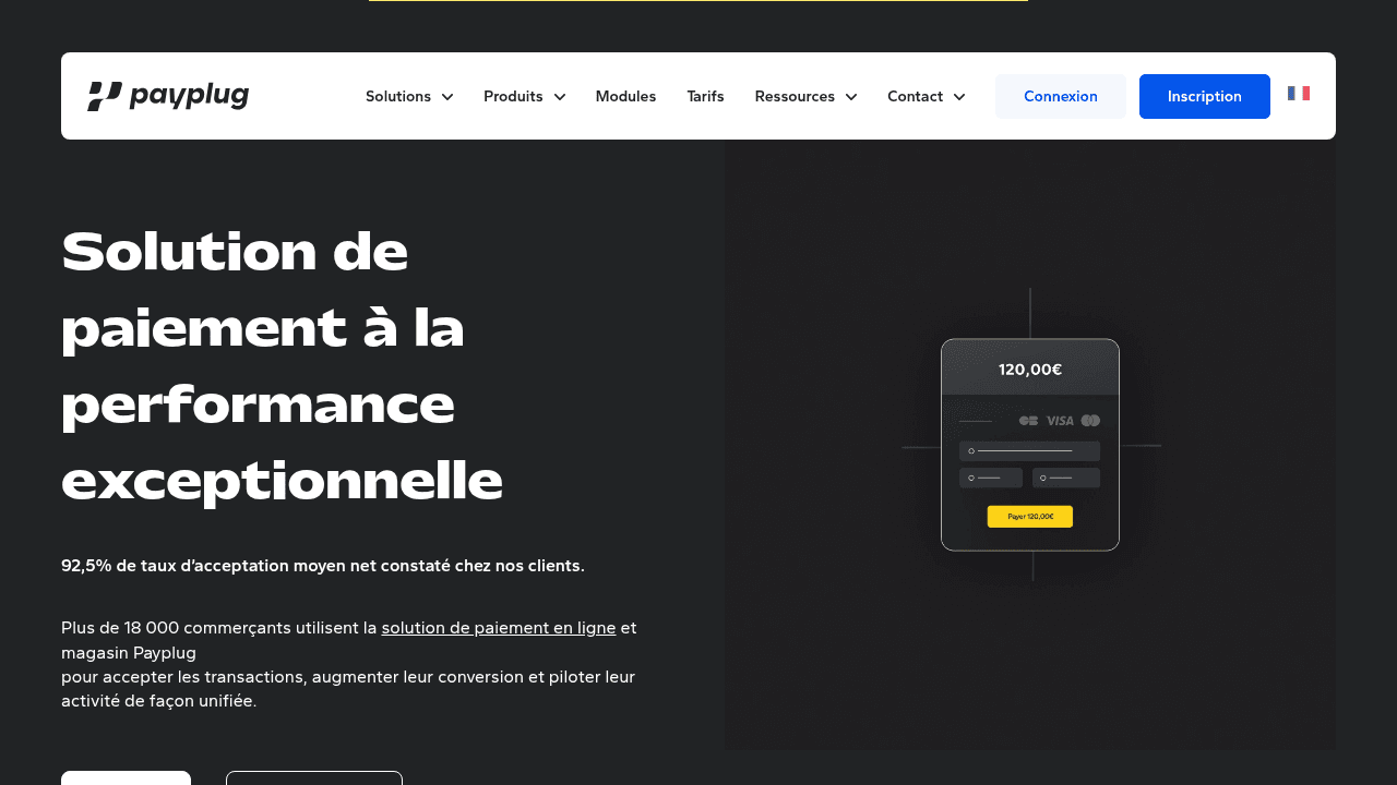 Page d'accueil de Payplug