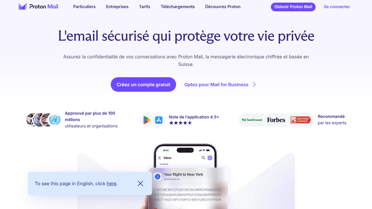 Proton Mail, la boîte mail chiffrée basée en Suisse