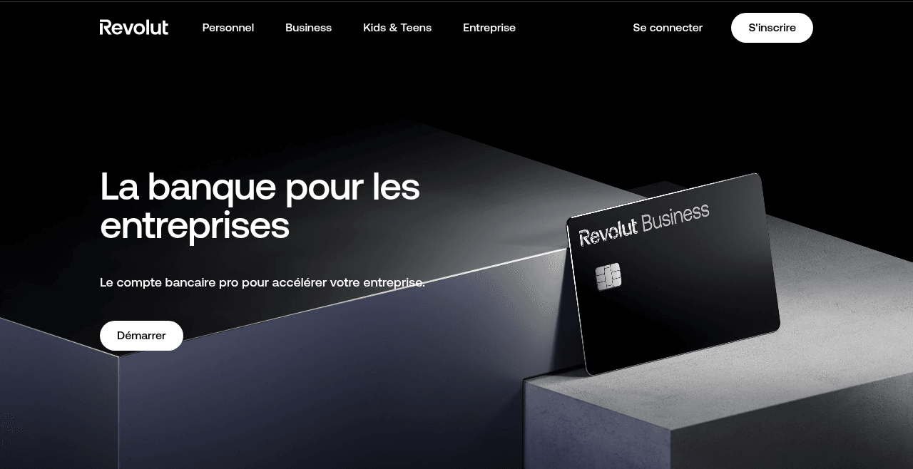 Page d'accueil de Revolut Business