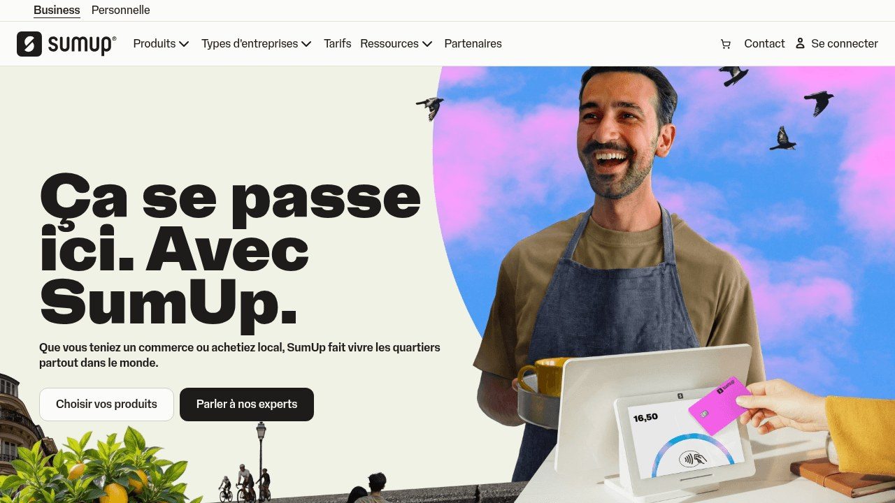 Page d'accueil de SumUp