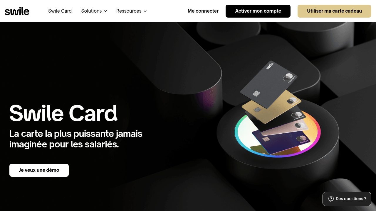 Page d'accueil du site Swile