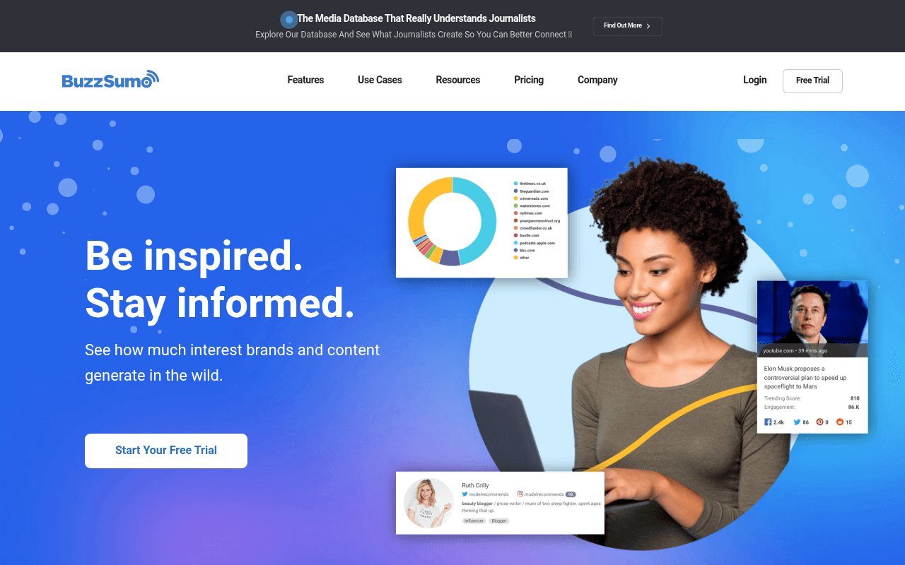 Capture d'écran de BuzzSumo