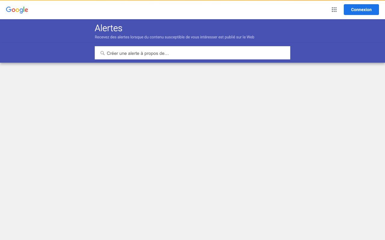 Capture d'écran de Google Alerts