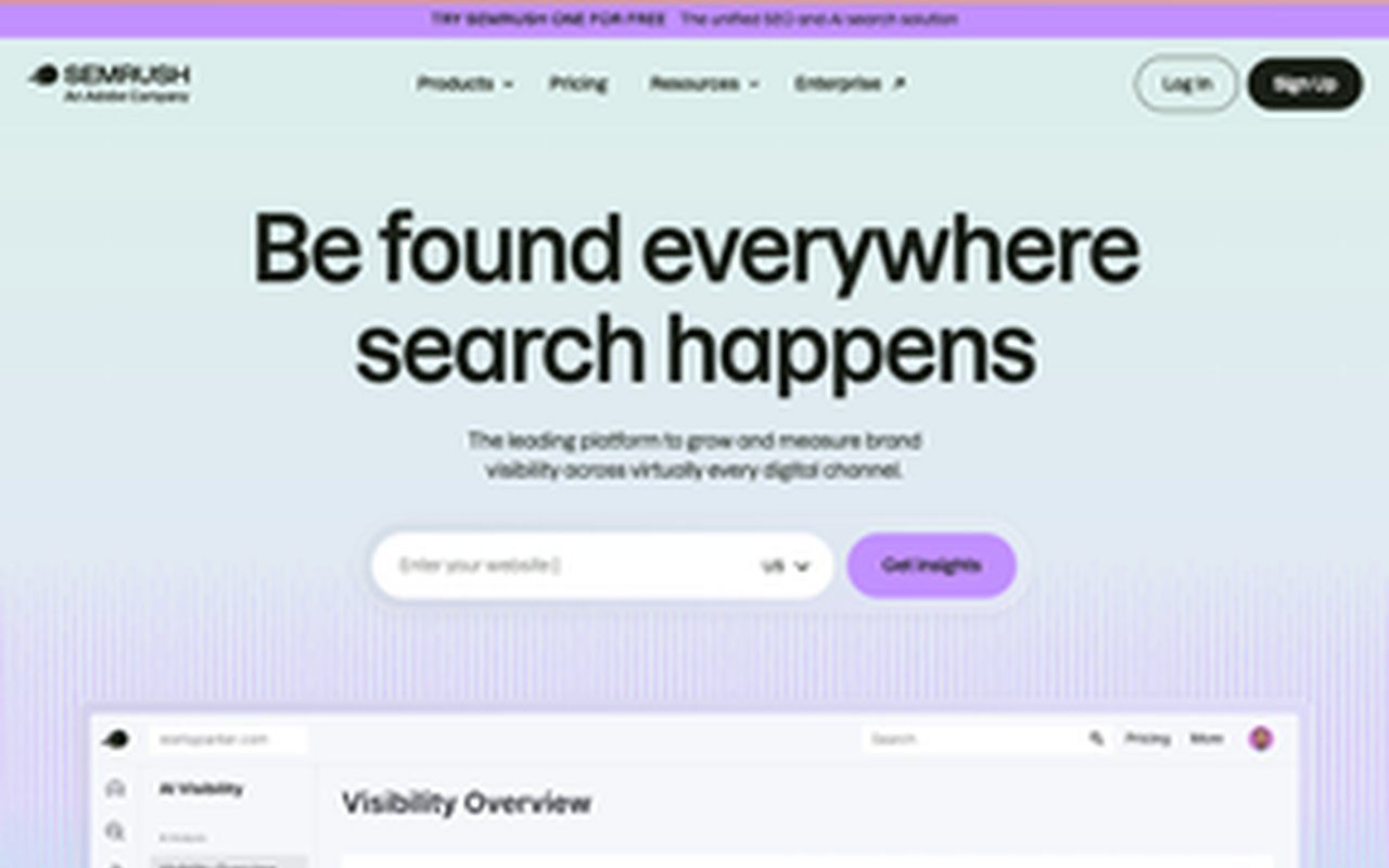 Capture d'écran de Semrush