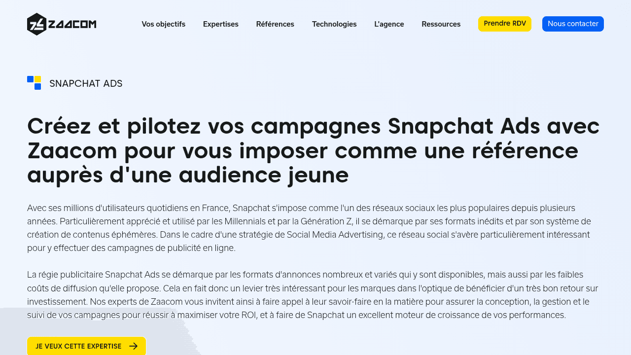 Zaacom - Agence Snapchat Ads