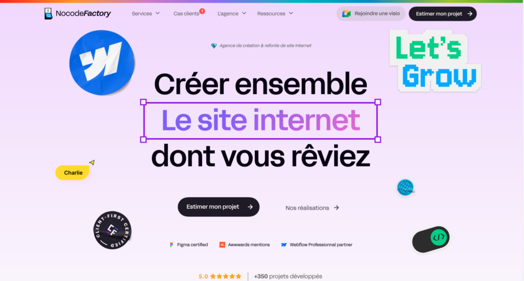 Nocode factory creation site