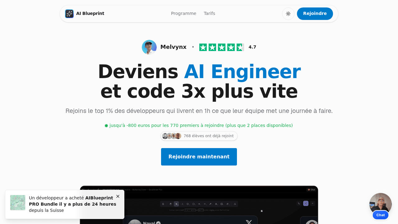 Formation AI Blueprint de Melvynx