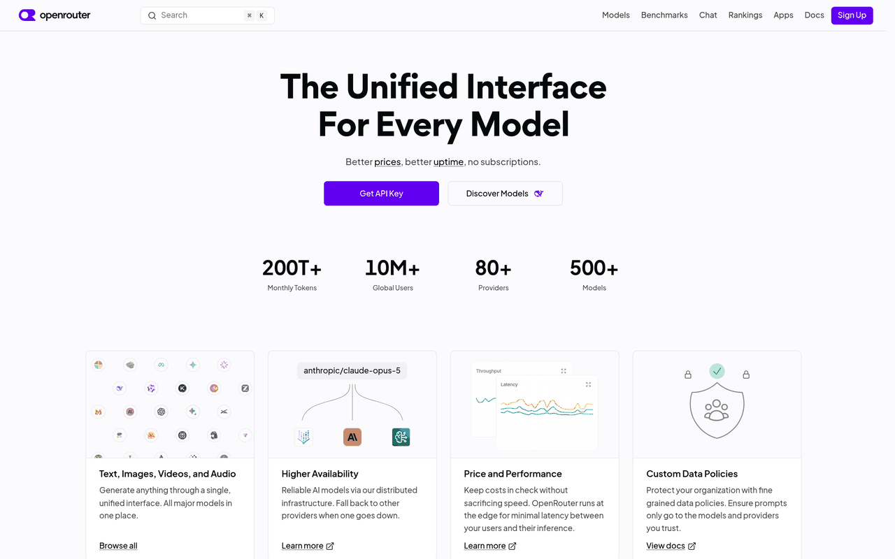 Interface d'OpenRouter