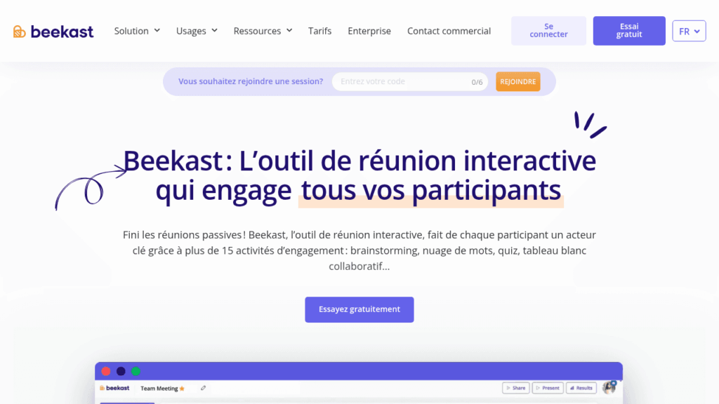 Capture d'écran de Beekast