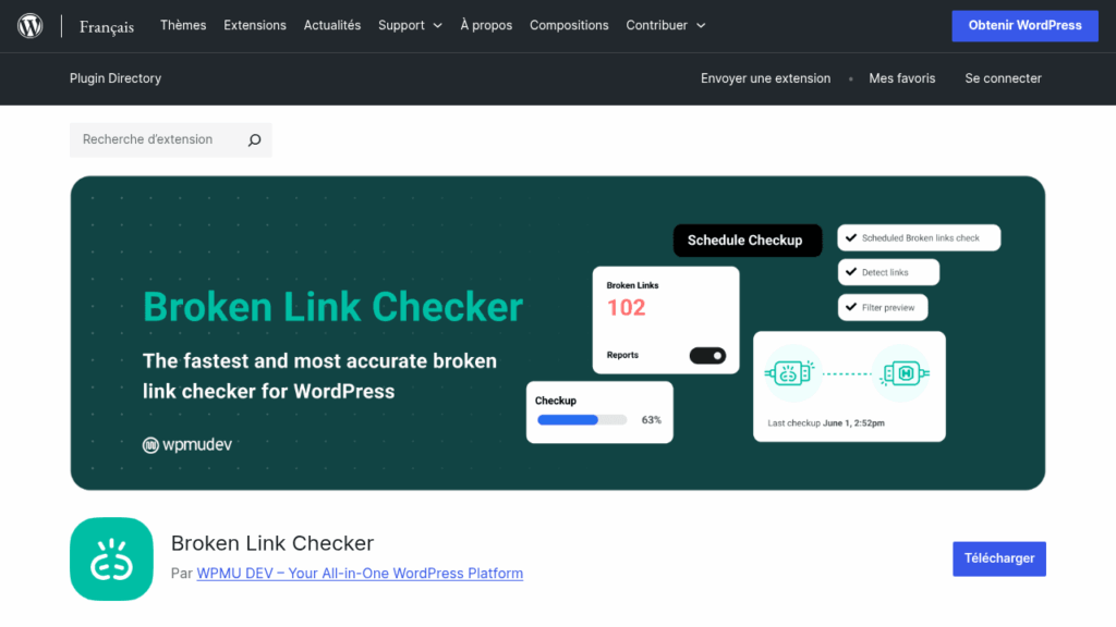 Capture d'écran de Broken Link Checker
