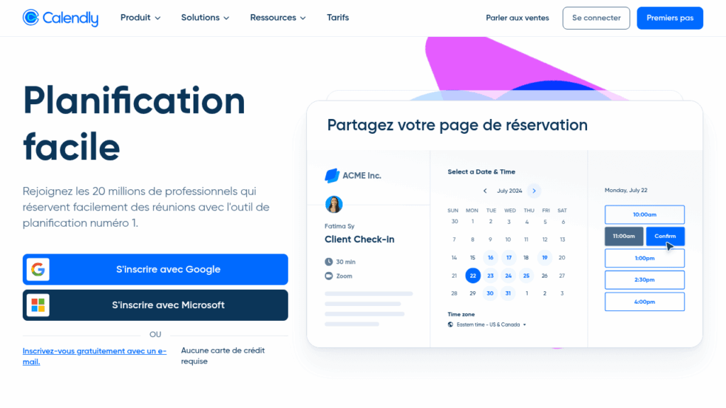 Capture d'écran de Calendly