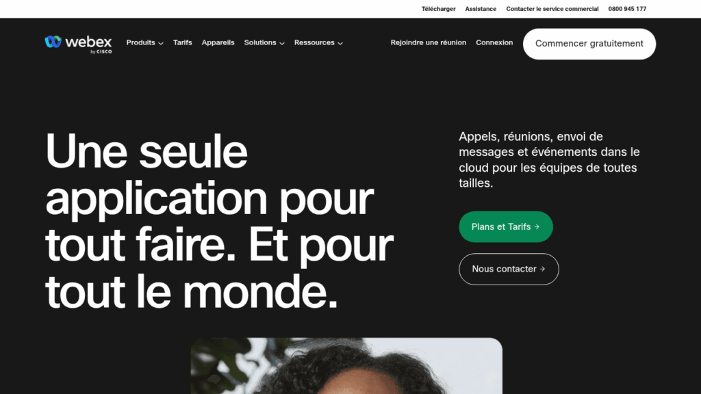 Capture d'écran de Cisco Webex