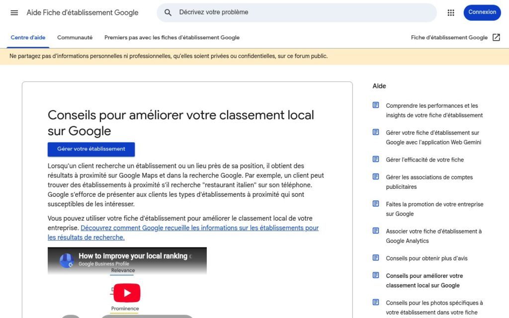 Conseils Google pour améliorer son classement local