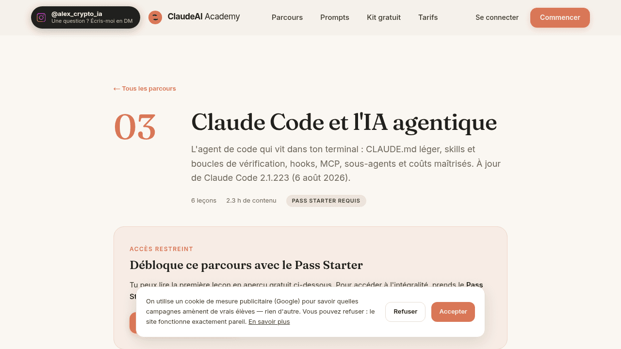Module Claude Code de Claude AI Academy