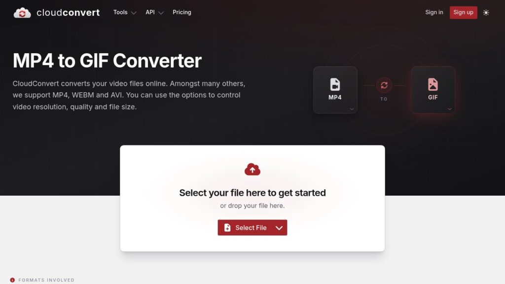 Capture d'écran de CloudConvert