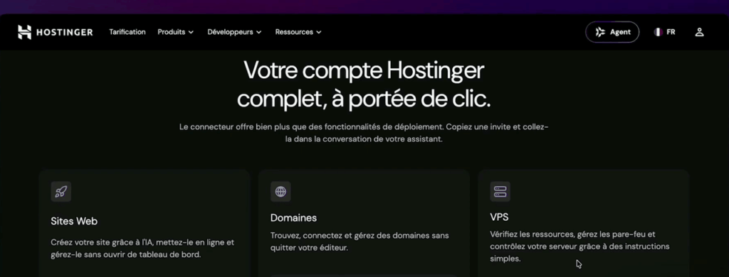Le connecteur MCP Hostinger : sites web, domaines et VPS pilotés depuis un assistant IA