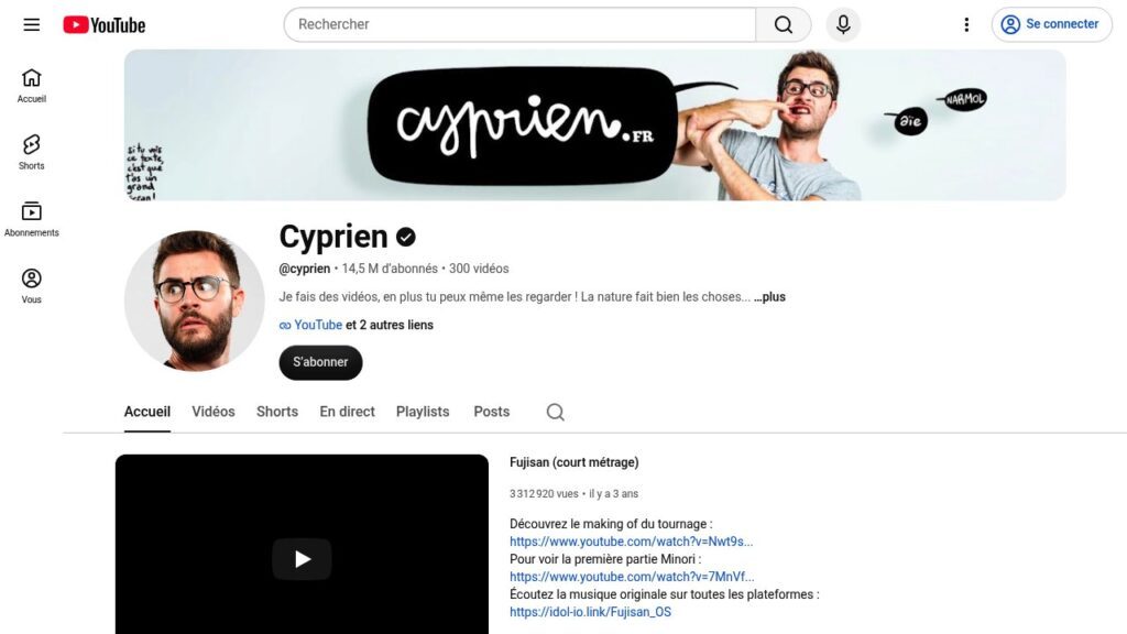 Chaîne YouTube de Cyprien